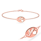 Rose Gold Plated Valentine Silver Bracelet BRS-136-RO-GP